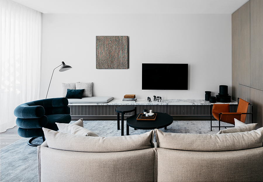Minimalistic modern living space